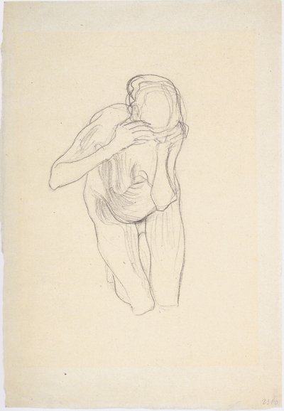 Kneeling Nude of an Old Woman Slightly Facing Right by Gustav Klimt